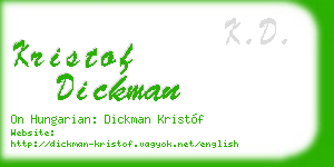kristof dickman business card